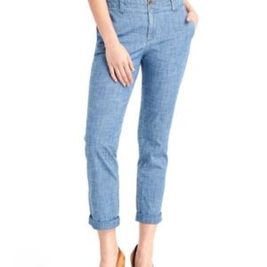 Gap Mid Rise Chambray Girlfriend Chinos NWT